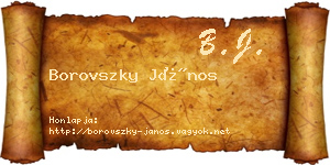 Borovszky János névjegykártya